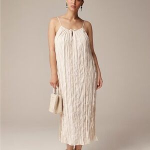 J. Crew Crinkled side-slit midi dress